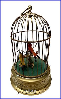 Vintage West Germany Singing Bird Musical Cage With Impressive Automation Works