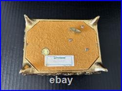 Vintage Westland Enamel Butterfly Automation Etched Music Jewelry Box JAPAN