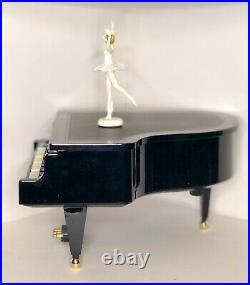 Vintage Wonderland Black Grand Piano Music Box Assorted Classic Tune Ballerina