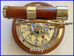 Vintage Wood Brass Kaleidoscope Music Box Somewhere in Time Song Winding Key