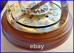 Vintage Wood Brass Kaleidoscope Music Box Somewhere in Time Song Winding Key