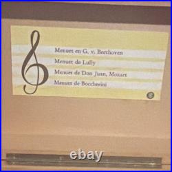 Vintage Wooden Swiss Music Box Cylinder Mechanism Minuet Tunes Beethoven Mozart