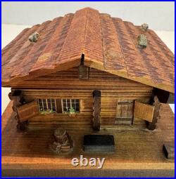 Vintage Wooden Swiss chalet music box with Thorens movement