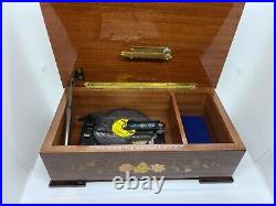 Vintage Working THORENS Automatic Disc Musik Swiss Inlaid Music Box Switzerland