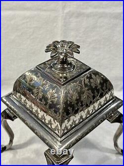 Vintage ZIMBALIST Jewelry/Candy/Music Box, Hand-Etched, Nickel-Silver, VIDEO