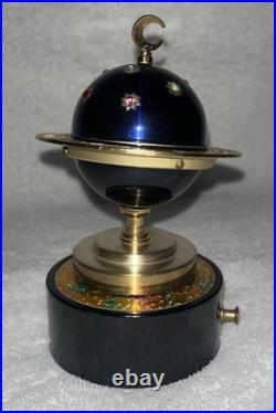 Vintage Zodiac Astrological World Globe Cigarette Lighter Music Box Windmill