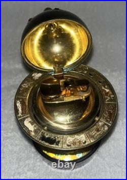Vintage Zodiac Astrological World Globe Cigarette Lighter Music Box Windmill