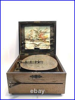Vintage antique symphonion music box fortuna with 24 discs rare WORKING