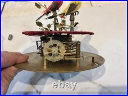 Vintage germany, hanging Nickel, cage singing automaton birds music box, mechanical