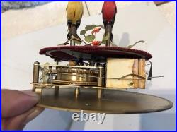 Vintage germany, hanging Nickel, cage singing automaton birds music box, mechanical