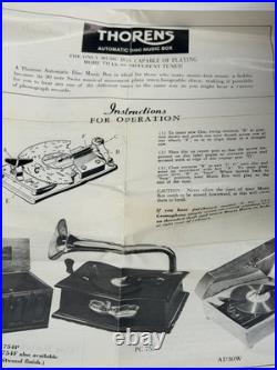 Vintage1960s Thorens Music Box PC 754P Style with 10 Discs Swiss Made