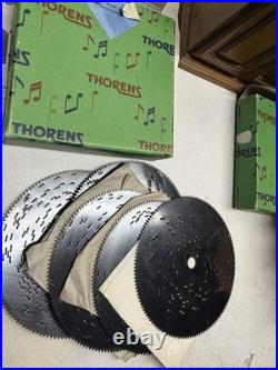 Vintage1960s Thorens Music Box PC 754P Style with 10 Discs Swiss Made