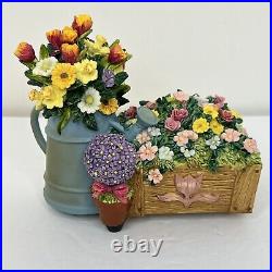 Vtg 1990s San Francisco Music Box Flower Crate Musical Plays Edelweiss New RARE
