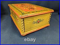 Vtg Anri Reuge Hand Painted Floral Music Box Some Enchanted Evening NOS