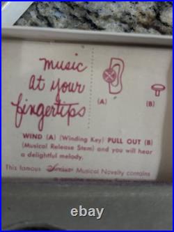 Vtg Antique Swiss Gold Bracelet Music Box Enamel Flowers Works Great