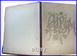 Vtg Edwardian Photo Album Music Box, Embossed Floral Design, Sankyo Movement