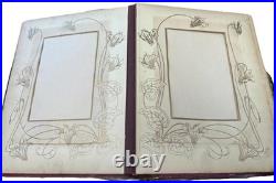 Vtg Edwardian Photo Album Music Box, Embossed Floral Design, Sankyo Movement