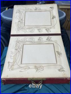 Vtg Edwardian Photo Album Music Box, Embossed Floral Design, Sankyo Movement