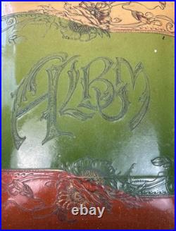 Vtg Edwardian Photo Album Music Box, Embossed Floral Design, Sankyo Movement