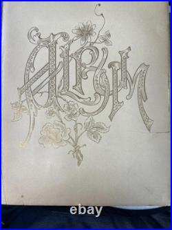 Vtg Edwardian Photo Album Music Box, Embossed Floral Design, Sankyo Movement