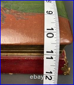 Vtg Edwardian Photo Album Music Box, Embossed Floral Design, Sankyo Movement