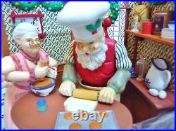 Vtg Enesco Santa Cooking Baking Yuletide Yummies Music Box