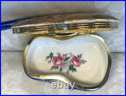 Vtg German RS Porcelain w. Music Player Trinket Box Plays Reinhold Schlegelmilch