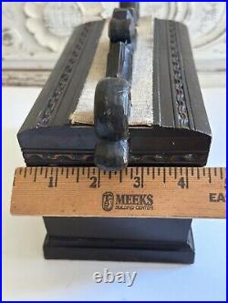 Vtg Hand Carved Black Forest Wood Swiss Music Jewelry Box Breitler Switzerland