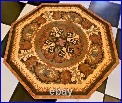 Vtg ITALIAN Sorrento Marquetry Musical Reuge Low Table / Jewelry Box, Love Story