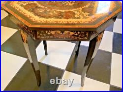 Vtg ITALIAN Sorrento Marquetry Musical Reuge Low Table / Jewelry Box, Love Story