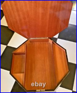 Vtg ITALIAN Sorrento Marquetry Musical Reuge Low Table / Jewelry Box, Love Story