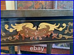 Vtg ITALIAN Sorrento Marquetry Musical Reuge Low Table / Jewelry Box, Love Story