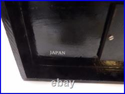 Vtg. Japanese Black Laquered Wood Handpainted Music Jewelry Box Geisha Doll