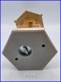 Vtg Japanese Metal Pagoda Style Music Box with Doors That Open For Storage