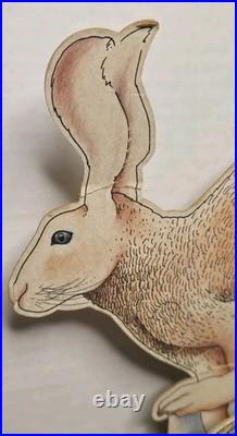 Vtg Jean-Marie Poumeyrol Paper Automaton Music Box Leaping Hare Spiral Kinetic
