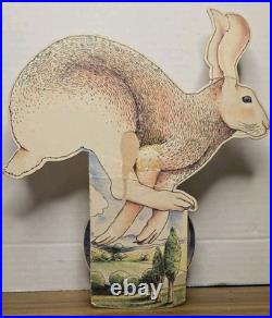Vtg Jean-Marie Poumeyrol Paper Automaton Music Box Leaping Hare Spiral Kinetic