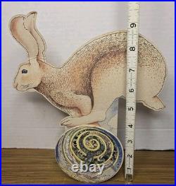 Vtg Jean-Marie Poumeyrol Paper Automaton Music Box Leaping Hare Spiral Kinetic