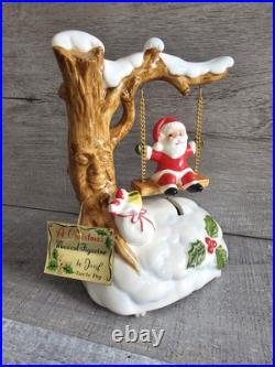 Vtg Josef Originals Swinging Santa Tree Music Box w Label Ceramic Japan RARE Htf Vtg Josef Originals Swinging Santa Tree Music Box w Label Ceramic Japan RARE Htf
