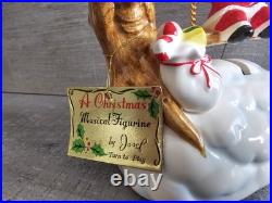 Vtg Josef Originals Swinging Santa Tree Music Box w Label Ceramic Japan RARE Htf Vtg Josef Originals Swinging Santa Tree Music Box w Label Ceramic Japan RARE Htf