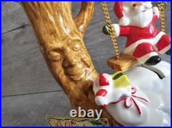 Vtg Josef Originals Swinging Santa Tree Music Box w Label Ceramic Japan RARE Htf Vtg Josef Originals Swinging Santa Tree Music Box w Label Ceramic Japan RARE Htf