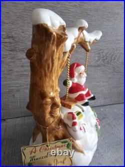 Vtg Josef Originals Swinging Santa Tree Music Box w Label Ceramic Japan RARE Htf Vtg Josef Originals Swinging Santa Tree Music Box w Label Ceramic Japan RARE Htf