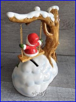 Vtg Josef Originals Swinging Santa Tree Music Box w Label Ceramic Japan RARE Htf Vtg Josef Originals Swinging Santa Tree Music Box w Label Ceramic Japan RARE Htf