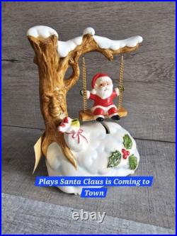 Vtg Josef Originals Swinging Santa Tree Music Box w Label Ceramic Japan RARE Htf Vtg Josef Originals Swinging Santa Tree Music Box w Label Ceramic Japan RARE Htf