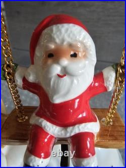 Vtg Josef Originals Swinging Santa Tree Music Box w Label Ceramic Japan RARE Htf Vtg Josef Originals Swinging Santa Tree Music Box w Label Ceramic Japan RARE Htf
