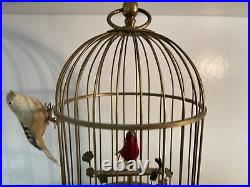 Vtg Mechanical Wind Up Bird Cage Germany Music Box Parts or Repair Only