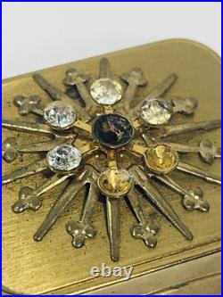 Vtg Miniature Music Box Pendant Snowflake Design With Rhinestone Accents? VIDEO