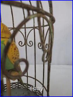 Vtg Motion activated Chirpping Singing Parakeet Bird In Cage works