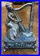 Vtg-Pewter-Music-Box-Woman-Playing-Harp-Arms-Move-Music-Box-Dancer-Japan-01-ut