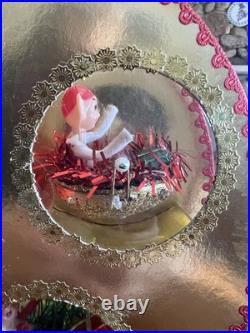 Vtg Rare Christmas Pixie Elves Rotating Wind Up Musical Ferris Wheel JAPAN rare