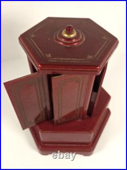 Vtg Swiss Harmony Roundelay Music Box Lipstick Cigarette Vanity Carousel 30s-40s